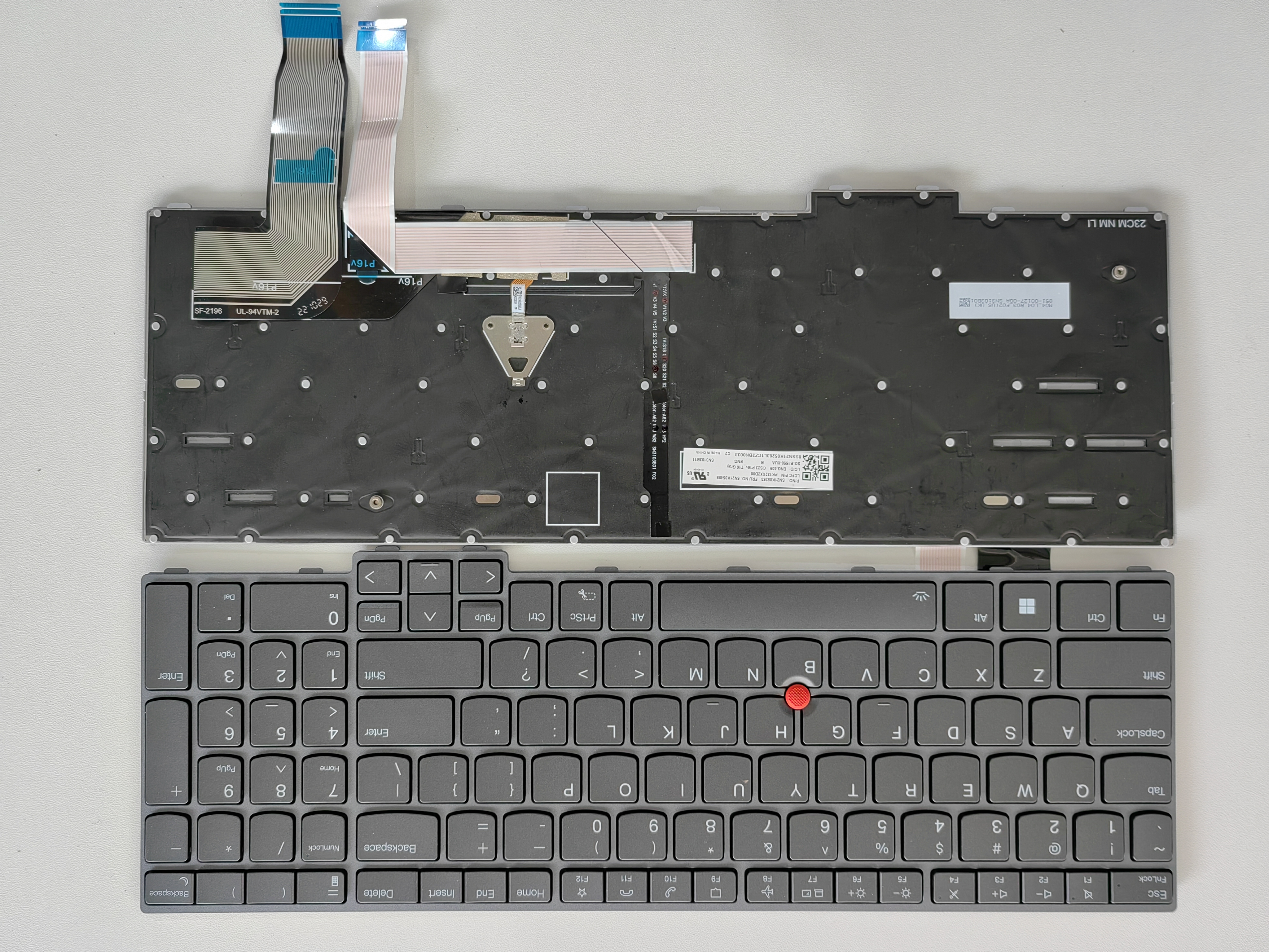 Picture of New Replacement Laptop Keyboard For IBM L15 GEN4 Grey FRAME BLACK With Point Backlit US Layout